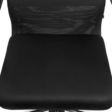 Кресло BRABIX PREMIUM "Ultimate EX-801" хром, плотная двойная сетка Х2, черное, 532917