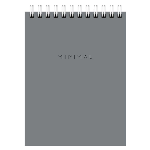 Блокнот МАЛЫЙ ФОРМАТ А6, 108х145 мм, 40 л., гребень, картон, клетка, BRAUBERG "Minimal Classic", 116428