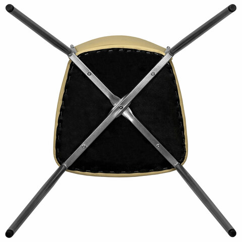 Стул для столовых, кафе, дома РС23, серебристый каркас, экокожа бежевая