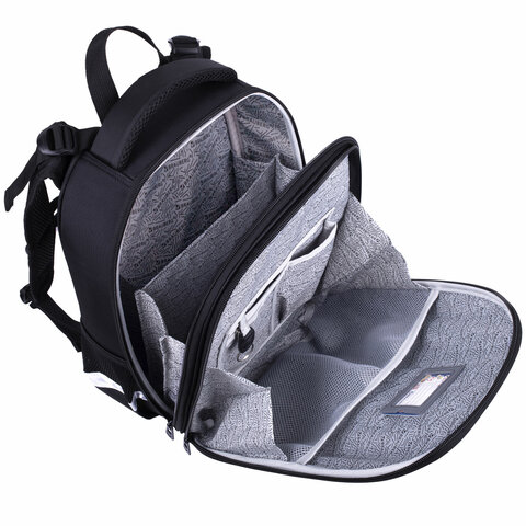 Ранец BRAUBERG SHINY, 2 отделения, с брелком, "Tiger", СВЕТЯЩИЙСЯ РИСУНОК, 38х28х14 см, 270698