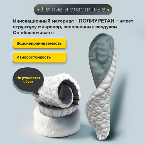 Стельки для обуви АНАТОМИЧЕСКИЕ С СУПИНАТОРОМ, материал PU PRO, размер RU 39-44 / EU 40-45, с линиями выреза, SHEGRA (ШЕГРА), 700739