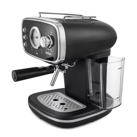 Кофеварка рожковая KITFORT КТ-736, 1100 Вт, объем 1,2 л, 15 бар, ручной капучинатор, черная