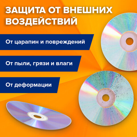 Портмоне для CD/DVD BRAUBERG на 96 дисков, обложка пластиковая, синий, 510091