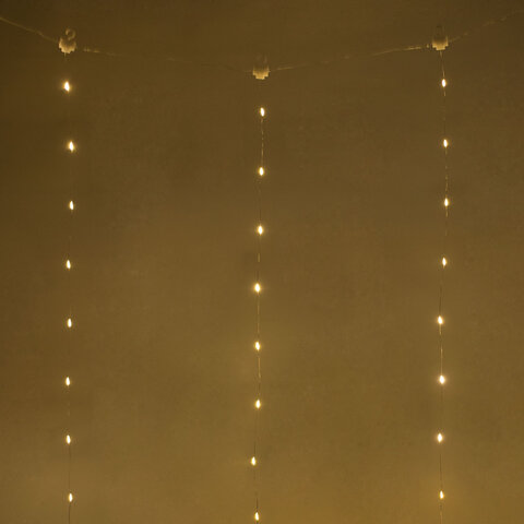 Электрогирлянда-занавес комнатная вид: "Штора", 3х3 м, 300 LED, тёплый белый, USB, ЗОЛОТАЯ СКАЗКА, 592556