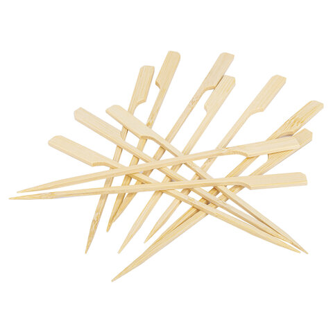 Пики для канапе бамбуковые ГОЛЬФ 12 см, 100 шт., КП, 133044
