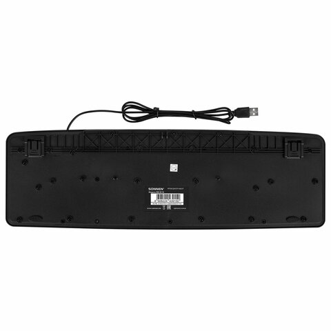 Набор проводной SONNEN KB-S110, USB, клавиатура 113 клавиш, мышь 3 кнопки, 1000 dpi, черный/серебристый, 513854