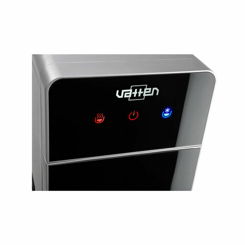 Кулер для воды VATTEN L09SE, напольный, НАГРЕВ/ОХЛАЖДЕНИЕ ЭЛЕКТРОННОЕ, бутыль снизу, 3 крана, серебристый, УТ-00001465