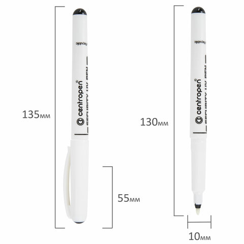 Маркер перманентный ультрафиолетовый CENTROPEN "Security UV", фонарик, 0,6-1 мм, 2699, 6 2699 0201