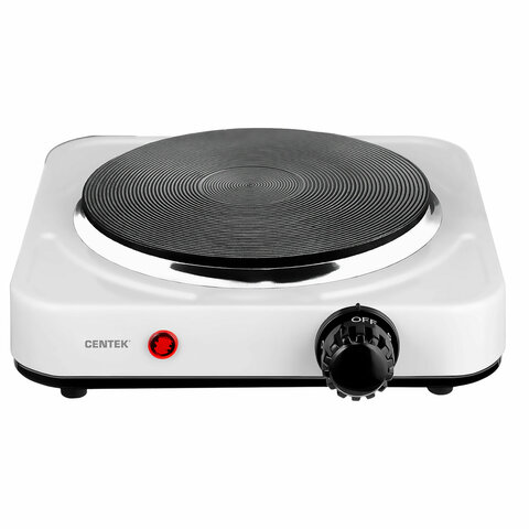 Настольная электрическая плита CENTEK CT-1506, 1000 Вт, 1 конфорка, 5 режимов нагрева, белая