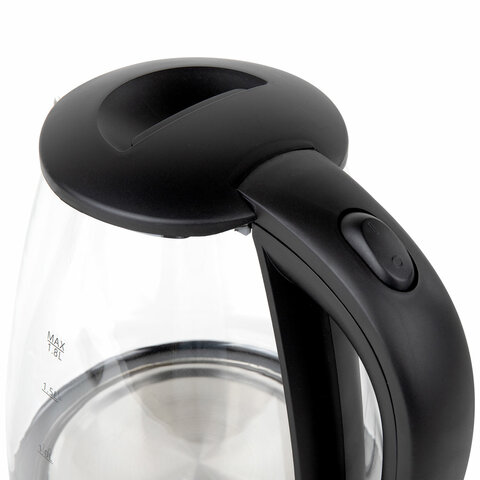 Чайник электрический CROMEX (КРОМЕКС) KT-308, 1,8 л, 1500 Вт, стекло, черный, 455150