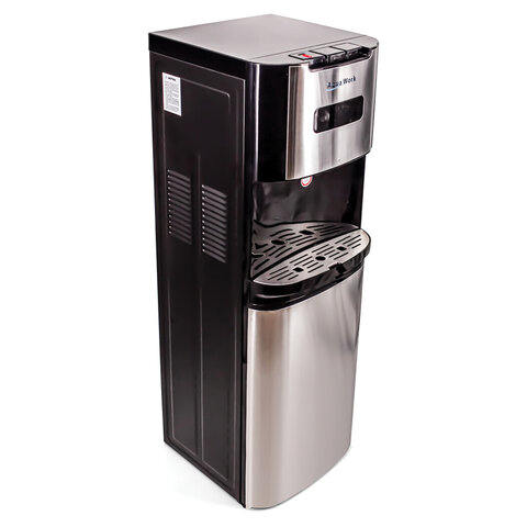 Кулер для воды AQUA WORK QRB-72LDS, напольный, НАГРЕВ/ОХЛАЖДЕНИЕ ЭЛЕКТРОННОЕ, таймер, бутыль снизу, черный, 33350