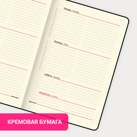 Еженедельник недатированный А5 145х215 мм BRAUBERG "Status", под кожу, 64 л., черный, 113370