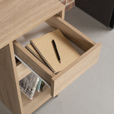 Стол письменный/компьютерный BRABIX "Scandi CD-017", 900х450х750 мм, 2 ящика, дуб сонома, 641895, ЦБ013706-2