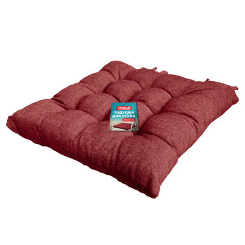 Подушка на стул "РОГОЖКА", 40x40 см, полиэстер, бордовая, PRIMILA (ПРИМИЛА) LUX, 700502