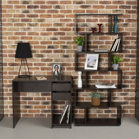 Стол письменный/компьютерный BRABIX "Scandi CD-017", 900х450х750 мм, 2 ящика, венге, 641896, ЦБ013706-3