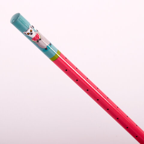 Карандаш чернографитный ЮНЛАНДИЯ "ЗВЕРУШКИ", 1 шт., HB, корпус ассорти, 181779