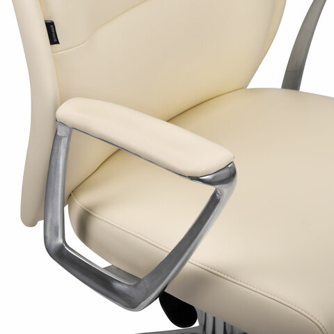 Кресло BRABIX PREMIUM "Adept EX-752", синхромеханизм, алюминий, экокожа, бежевое, 532931