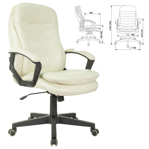 Кресло офисное BRABIX PREMIUM "Omega EX-589", экокожа, бежевое, 532095