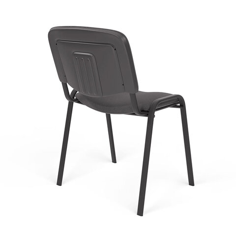 Стул для персонала и посетителей "ИЗО", черный каркас, серая ткань, В-3/С-71 меланж
