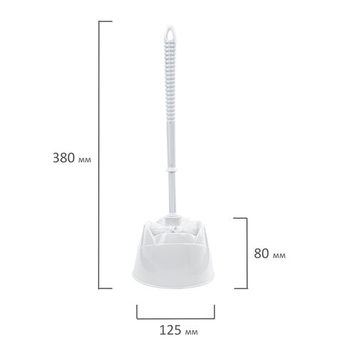 Ершик для унитаза с подставкой, пластик, белый, ЛЮБАША, 603627