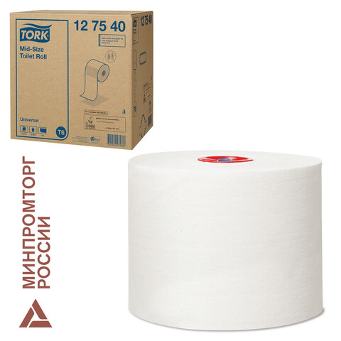 Бумага туалетная 135 м, Tellus/TORK (Система Т6) UNIVERSAL, КОМПЛЕКТ 27 рулонов, белая, 127540/127541