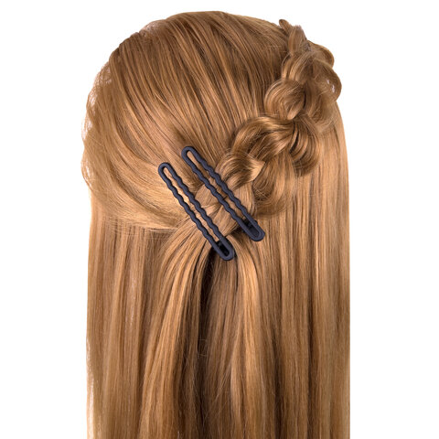 Заколки для волос НАБОР 2 шт., 8 см, зажим, soft touch, чёрный, MONTE VITA (МОНТЕ ВИТА), 457087