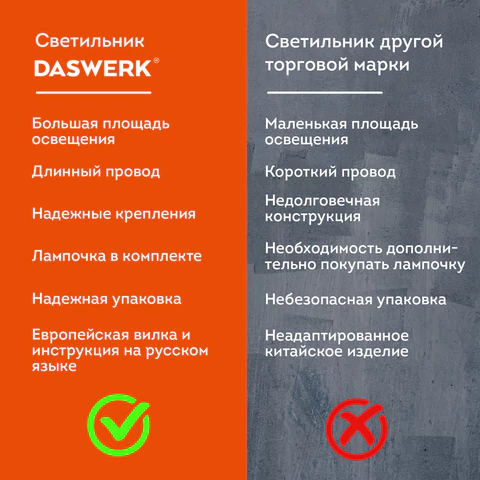 Настольная лампа / светильник на струбцине, Е27, 40 Вт, белый, высота 75 см, DASWERK (ДАСВЕРК), 238323