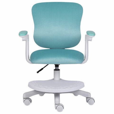 Кресло детское с подставкой для ног BRABIX "Sky MG-206", велюр, голубое, 533155