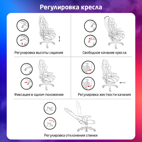 Кресло компьютерное BRABIX "GT Carbon GM-120", две подушки, экокожа, черное/зеленое, 531929