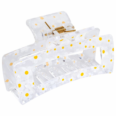 Краб для волос 8,5 см, прозрачный с рисунком, АССОРТИ, MONTE VITA (МОНТЕ ВИТА), 457005