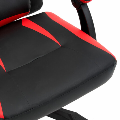 Кресло компьютерное CROMEX (КРОМЕКС) "Start GM-105", две подушки, экокожа, черное/красное, 532957