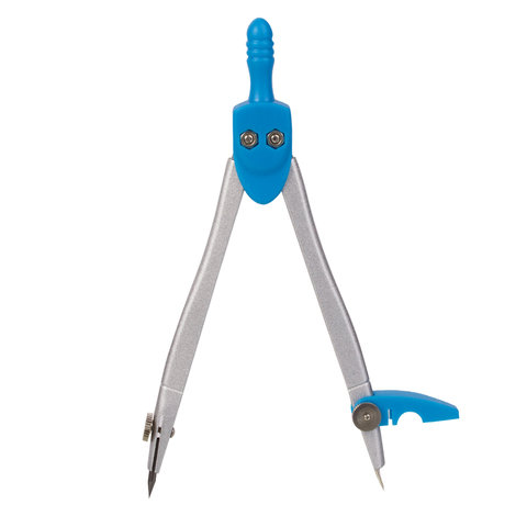 Циркуль с защитным колпачком BRAUBERG "Klasse", 115 мм, пластиковый пенал, ассорти, дисплей, 210526