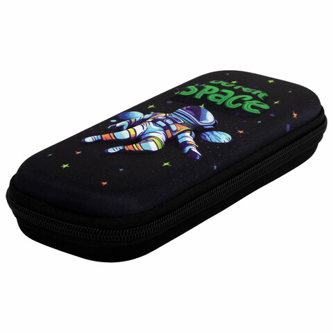 Пенал ЮНЛАНДИЯ, 1 отделение, карман, полиэстер/EVA, 22х10х5 см, "Outer space", 273192