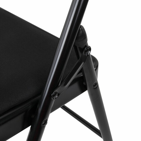 Стул складной BRABIX "Golf Plus CF-003 КОМФОРТ", чёрный каркас, чёрная ткань, 532889