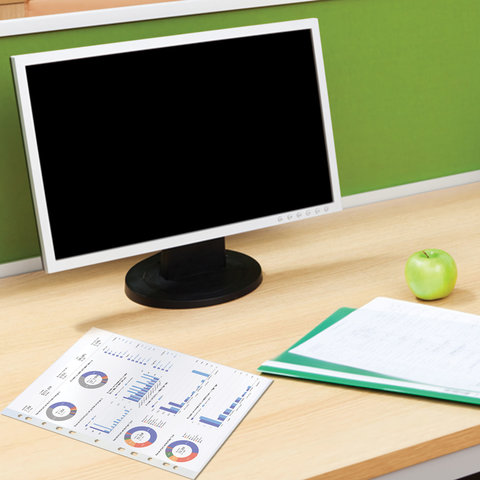 Папки-файлы перфорированные А4 STAFF "ЭКОНОМ", КОМПЛЕКТ 100 шт., гладкие, 22 - 25 мкм, 227374