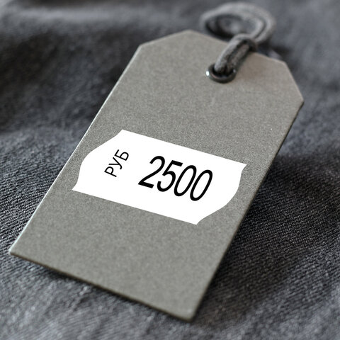 Этикет-лента 26x12 мм, волна, белая, КОМПЛЕКТ 10 рулонов по 1000 этикеток, 117549