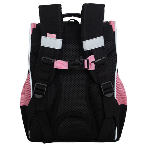 Ранец GRIZZLY анатомическая спинка, с мешком для обуви, для девочек, "SPARKLING EYES", 33х25х13 см, RAm-584-4/1