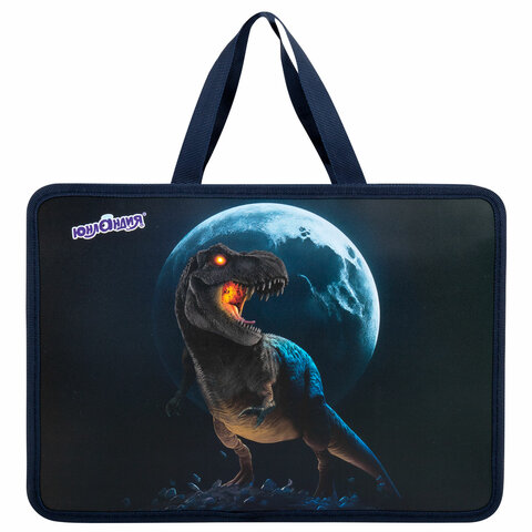 Папка на молнии с ручками ЮНЛАНДИЯ А4, 1 отделение, пластик, 80 мм, "Beware", 272156