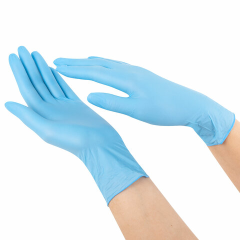 Перчатки нитриловые смотровые SFM Supersoft, Германия, 100 пар (200 штук), размер 7-8, М (средний)