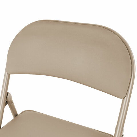 Стул складной BRABIX "Golf Plus CF-003 КОМФОРТ", бежевый каркас, кожзам бежевый, В КОРОБЕ, 533027