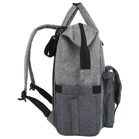Рюкзак для мамы BRAUBERG MOMMY, крепления для коляски, термокарманы, серый, 41x24x17 см, 270818