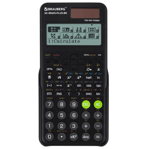 Калькулятор инженерный BRAUBERG SC-991ES-PLUS-BK (164х80 мм), 552 функции, 10+2 разряда, ЧЕРНЫЙ, 272651