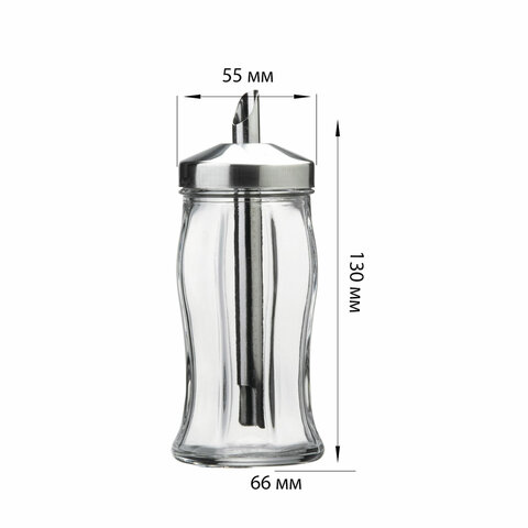 Сахарница с дозатором, объем 260 мл, PASABAHCE "Black&White", фирменная подарочная упаковка, 80078