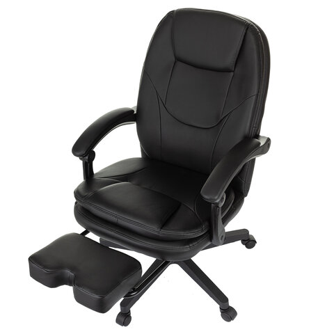 Кресло офисное CH-868N-BF, синхромеханизм, подставка для ног, экокожа, черное, 2018358