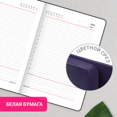 Ежедневник с магнитным клапаном недатированный, под кожу, А5, фиолетовый, BRAUBERG "Magnetic X", 113282