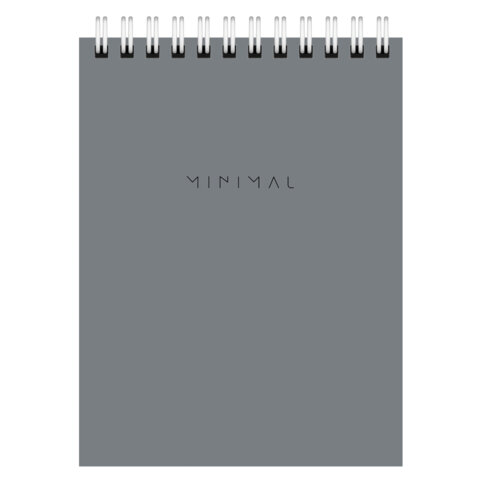Блокнот МАЛЫЙ ФОРМАТ А6, 108х145 мм, 40 л., гребень, картон, клетка, BRAUBERG "Minimal Classic", 116428