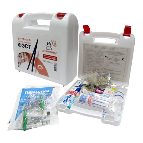 Аптечка первой помощи АНТИСПИД ФЭСТ, футляр полистирол, 1112