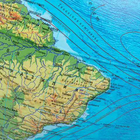 Глобус физический Globen "Классик", 32 см, рельефный, К013200219