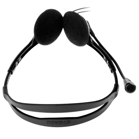 Наушники с микрофоном (гарнитура) DEFENDER HN-102, проводная, 1,8 м, стерео, с оголовьем, регулятор громкости, 63102