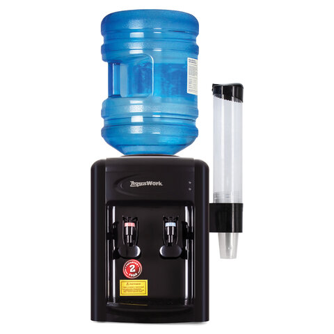 Кулер для воды AQUA WORK 0.7-TDR, настольный, НАГРЕВ/ЭЛЕКТРОННОЕ ОХЛАЖДЕНИЕ, 2 крана, черный, 34502